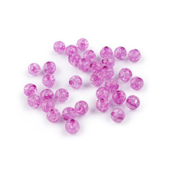 Cracked plastic beads ø8 mm - Violet lavender (30 Grams)