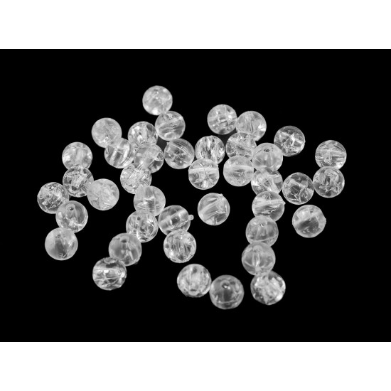 Cracked plastic beads ø8 mm - Transparent (30 Grams) Cracked plastic beads ø8 mm - Transparent (30 Grams)