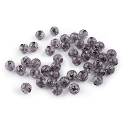 Cracked plastic beads ø8 mm - Anthracite (30 Grams)