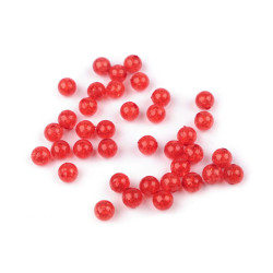 Cracked plastic beads ø8 mm - Red strawberry (30 Grams)