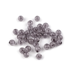 Cracked plastic beads ø8 mm - Grey (30 Grams)