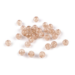 Cracked plastic beads ø8 mm - Cream (30 Grams)
