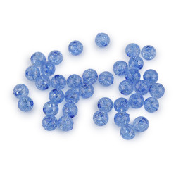 Cracked plastic beads ø8 mm - Blue light (30 Grams)