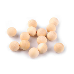 Wooden beads without holes ø14 mm - Natural light (200 Pieces)