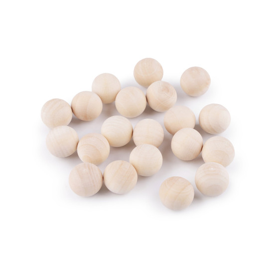 Billes en bois sans trous, ø 18 mm - Naturel clair (20 Pièces) Billes en bois sans trous, ø 18 mm - Naturel clair (20 Pièces)