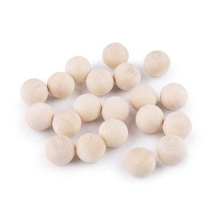 Wooden beads without holes ø20 mm - Natural light (20 Pieces)