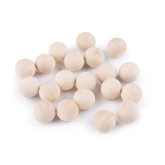 Wooden beads without holes ø20 mm - Natural light (20 Pieces) Wooden beads without holes ø20 mm - Natural light (20 Pieces)