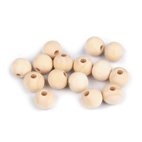 Unpainted wooden beads ø14 mm - Natural light (40 Pieces) Unpainted wooden beads ø14 mm - Natural light (40 Pieces)