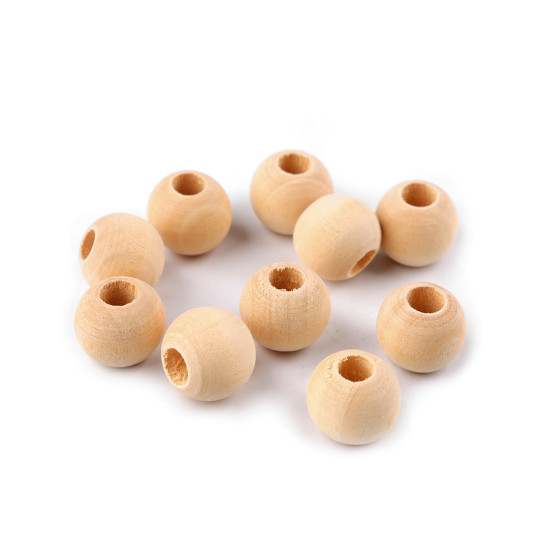 Dřevěné korálky nelakované ø16 mm - Přírodní sv. (30 Kusy) Dřevěné korálky nelakované ø16 mm - Přírodní sv. (30 Kusy)