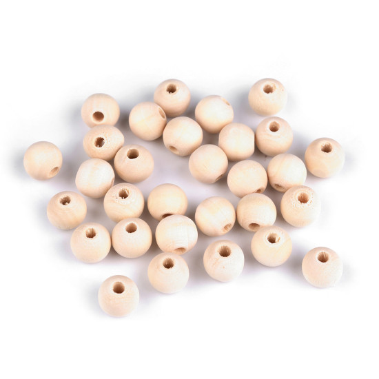 Dřevěné korálky nelakované ø12 mm - Přírodní sv. (200 Kusy) Dřevěné korálky nelakované ø12 mm - Přírodní sv. (200 Kusy)