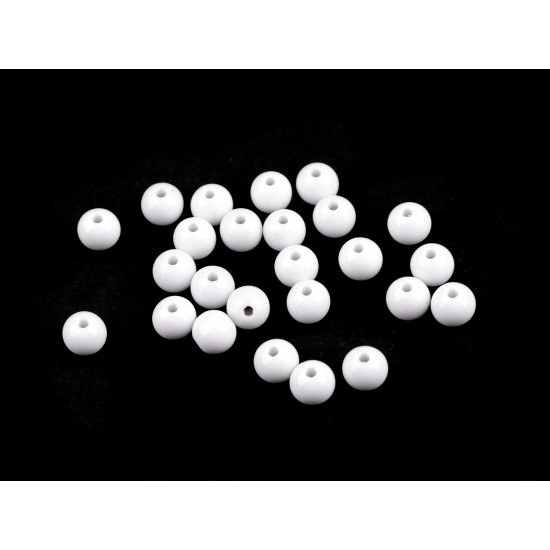 Plastic beads color ø8 mm - White (7 Grams) Plastic beads color ø8 mm - White (7 Grams)