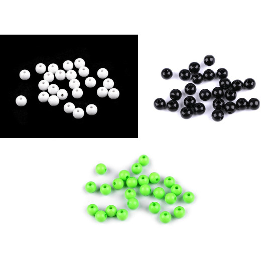 Plastic beads color ø8 mm - White (7 Grams) Plastic beads color ø8 mm - White (7 Grams)