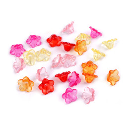 Koraliki plastikowe dzwoneczek 7x12 mm - Mix nr. 1 (100 Gramy)