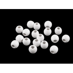 Koraliki drewniane ø13 a 14 mm - White (20 Gramy)
