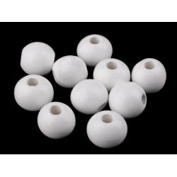 Koraliki drewniane ø25 mm - White (10 Sztuki)