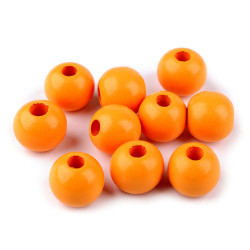 Koraliki drewniane ø25 mm - Pomarańczowy (10 Sztuki)