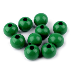 Koraliki drewniane ø25 mm - Zielony (10 Sztuki)