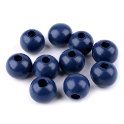 Koraliki drewniane ø25 mm - Granatowy (10 Sztuki)