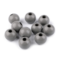 Koraliki drewniane ø25 mm - Jasny popiel (10 Sztuki)