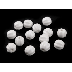 Perlen porzellan gerillt ø 13 mm - Weiß (30 Gramm)