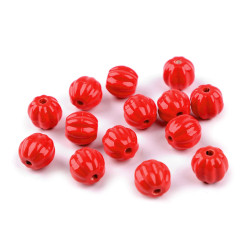 Perlen porzellan gerillt ø 13 mm - Rot (30 Gramm)