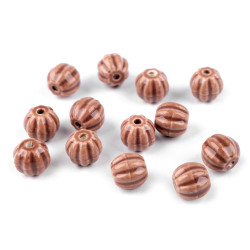 Perlen porzellan gerillt ø 13 mm - Beige (30 Gramm)