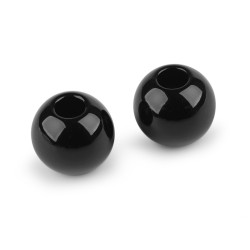 Perle di cera, in plastica, dimensioni: ø 30 mm - Nero (10 Pezzi)