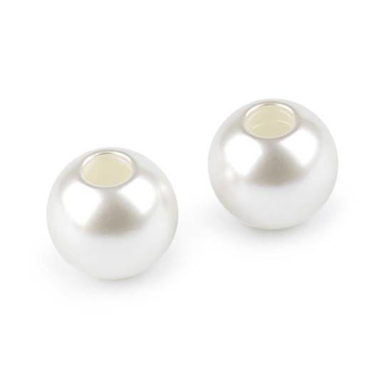 Perle di cera, in plastica, dimensioni: ø 30 mm - Perla (10 Pezzi) Perle di cera, in plastica, dimensioni: ø 30 mm - Perla (10 Pezzi)