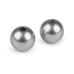 Perle di cera, in plastica, dimensioni: ø 30 mm - Grigio (10 Pezzi)