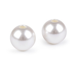 Perle di cera, in plastica, dimensioni: ø 30 mm - Perla (10 Pezzi)