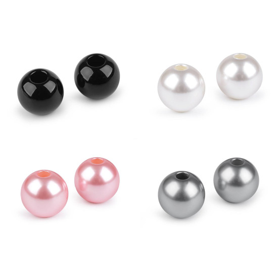 Perle di cera, in plastica, dimensioni: ø 30 mm - Perla (10 Pezzi) Perle di cera, in plastica, dimensioni: ø 30 mm - Perla (10 Pezzi)
