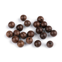 Koraliki drewniane ø8 mm - Naturalny ciemny (10 Gramy)