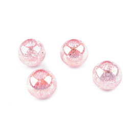 Plastic beads with ab effect ø20 mm - Pale pink (20 Pieces)