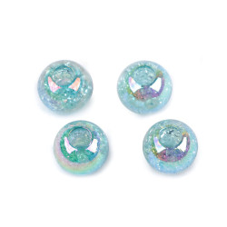 Plastic beads with ab effect ø20 mm - Turquoise light (20 Pieces)
