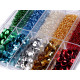 Set of seed beads and sequins in a plastic box - Mix of colours (1 Set)