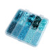Set of seed beads and sequins in a plastic box - Mix of colours (1 Set)