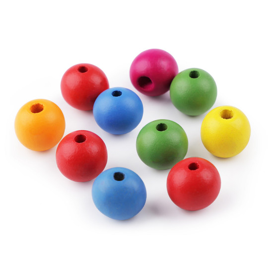 Mărgele de lemn ø20 mm - Mix (10 Bucăți) Mărgele de lemn ø20 mm - Mix (10 Bucăți)