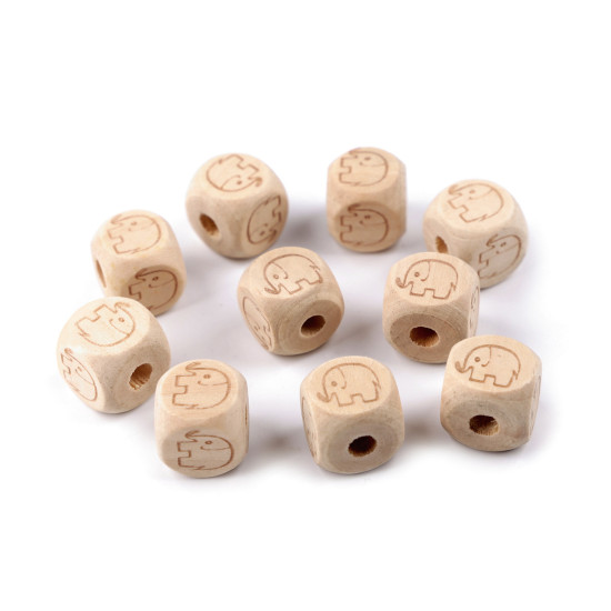 Perles en bois - dé, éléphant, cœur, étoile, 14 x 14 mm - Ivoire (10 Pièces) Perles en bois - dé, éléphant, cœur, étoile, 14 x 14 mm - Ivoire (10 Pièces)
