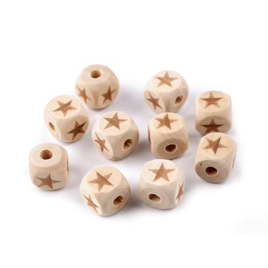 Perles en bois - dé, éléphant, cœur, étoile, 14 x 14 mm - Ivoire (10 Pièces) Perles en bois - dé, éléphant, cœur, étoile, 14 x 14 mm - Ivoire (10 Pièces)
