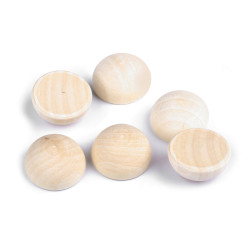 Half wooden beads / balls for diy craft ø30 mm - Natural light (30 Pieces)