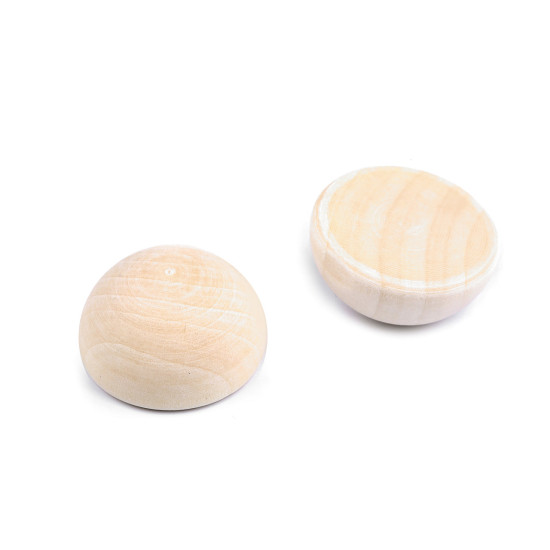Demi-perles/billes en bois pour création diy, ø 30 mm - Naturel clair (6 Pièces) Demi-perles/billes en bois pour création diy, ø 30 mm - Naturel clair (6 Pièces)