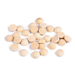 Half wooden beads / balls for diy craft ø15 mm - Natural light (30 Pieces)