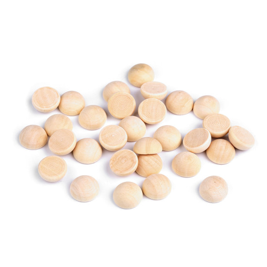 Jumătăți de mărgele din lemn ø15 mm - Natural deschis (30 Bucăți) Jumătăți de mărgele din lemn ø15 mm - Natural deschis (30 Bucăți)