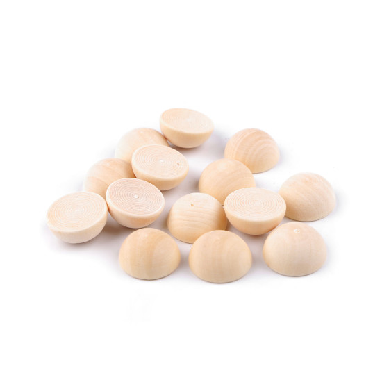 Jumătăți de mărgele din lemn ø20 mm - Natural deschis (20 Bucăți) Jumătăți de mărgele din lemn ø20 mm - Natural deschis (20 Bucăți)