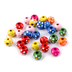 Koraliki drewniane ø10 mm - Mix (10 Gramy)