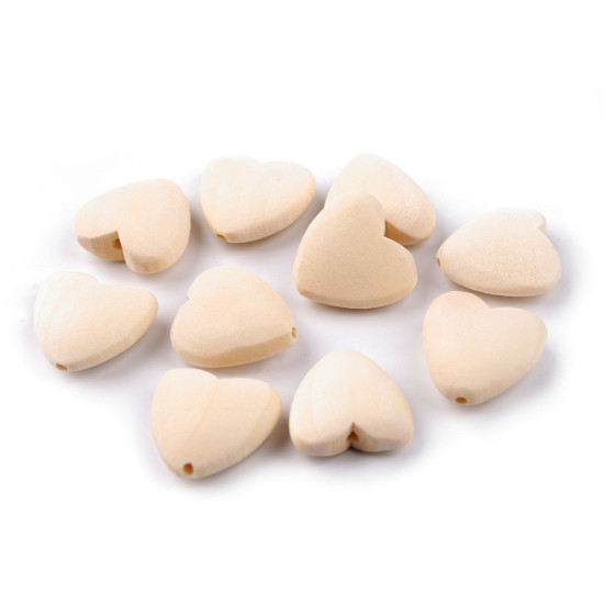 Perles cœur en bois, sans finition, ø 20 mm - Naturel clair (100 Pièces) Perles cœur en bois, sans finition, ø 20 mm - Naturel clair (100 Pièces)