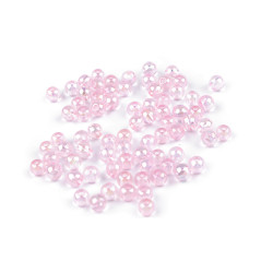 Plastic rainbow beads ø6 mm - Light pink (10 Grams)