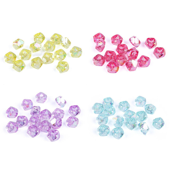 Koraliki plastikowe duży otwór do przewlekania diament z efektem ab 8x13 mm - Miętowy (10 Gramy) Koraliki plastikowe duży otwór do przewlekania diament z efektem ab 8x13 mm - Miętowy (10 Gramy)