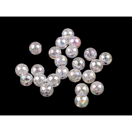 Perle in plastica, con effetto ab, dimensioni: ø 8 mm - Bianco (10 Grammi) Perle in plastica, con effetto ab, dimensioni: ø 8 mm - Bianco (10 Grammi)