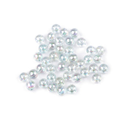 Plastic rainbow beads ø8 mm - Transparent (10 Grams)